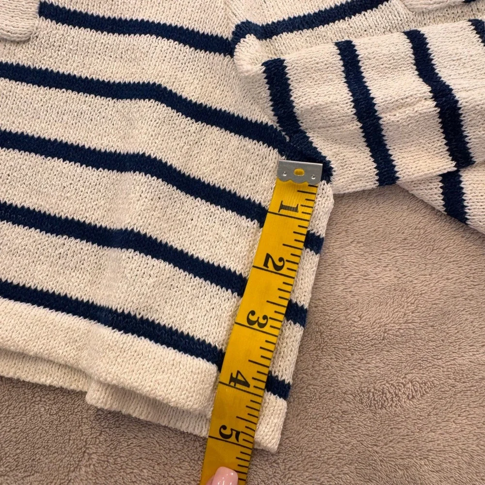 Hamptons Coastal Nautical Knit Lounge Set Resort Yacht Club Shorts Navy Sz XL/L